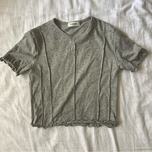 grey crop top baby tee - Picture 1 of 1
